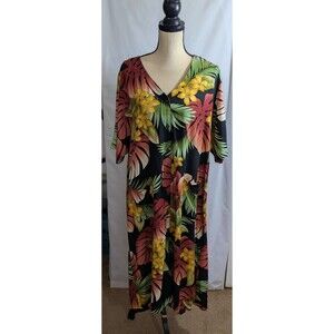 Divah Dress Floral Print Long Womans Size 18 New with Tags Belt is Missing Flaw